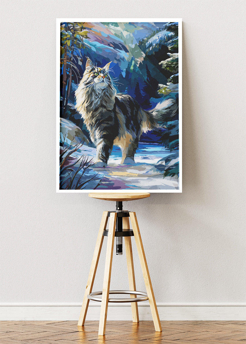 Majestic Forest Cat Canvas & Poster Print – AI PRINT LAB