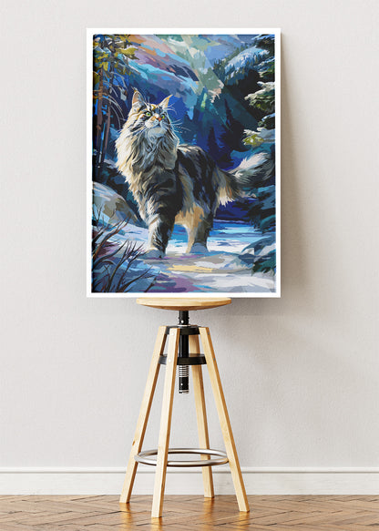 Majestic Forest Cat Canvas & Poster Print – AI PRINT LAB
