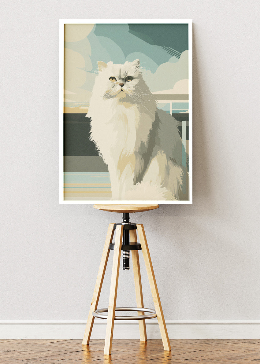Elegant Persian Cat Minimal Canvas & Poster Print – AI PRINT LAB