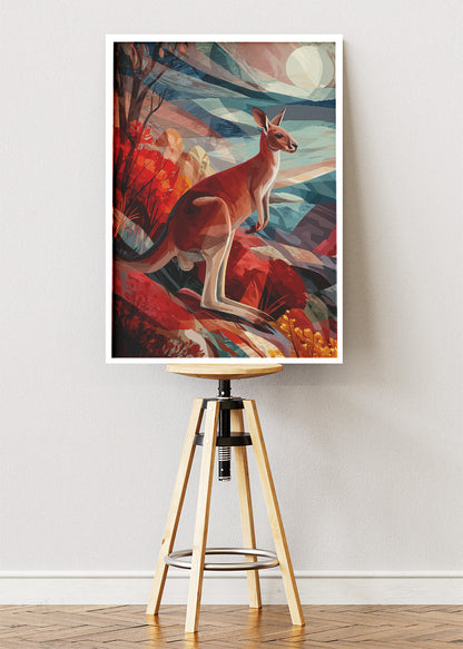 Australian Kangaroo Landscape Canvas & Poster Print – AI PRINT LAB