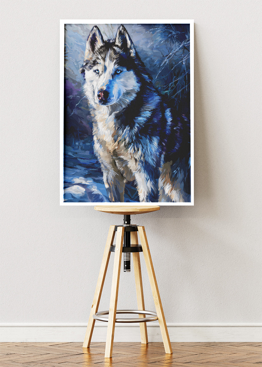 Arctic Husky Wolf Style Canvas & Poster Print – AI PRINT LAB