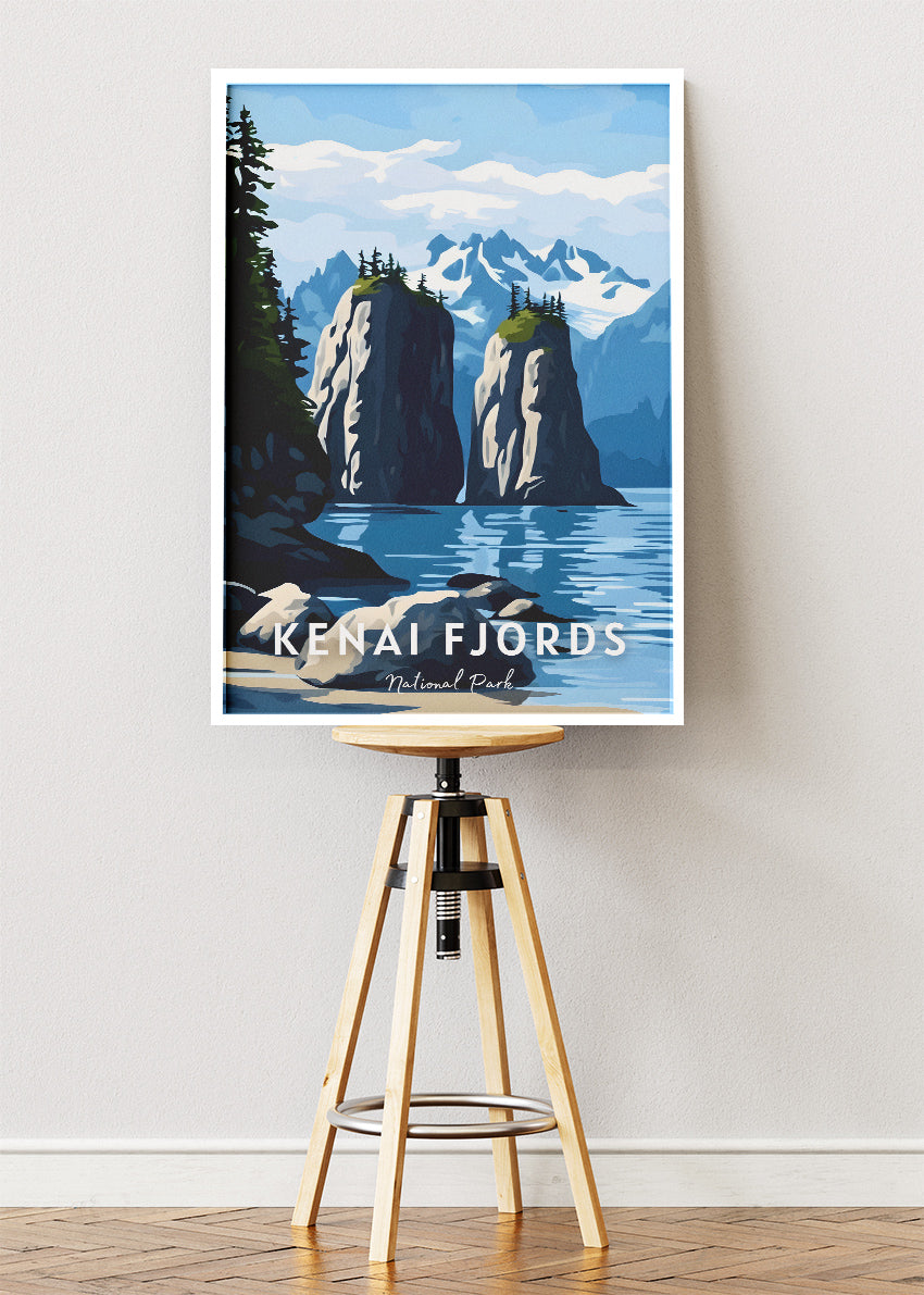 Kenai Fjords National Park Poster & Canvas Print – Alaska Coastal Fjord Landscape Wall Art