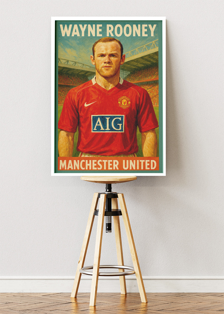 Wayne Rooney Manchester United Wall Art | Legendary Red Devils Football Poster & Canvas