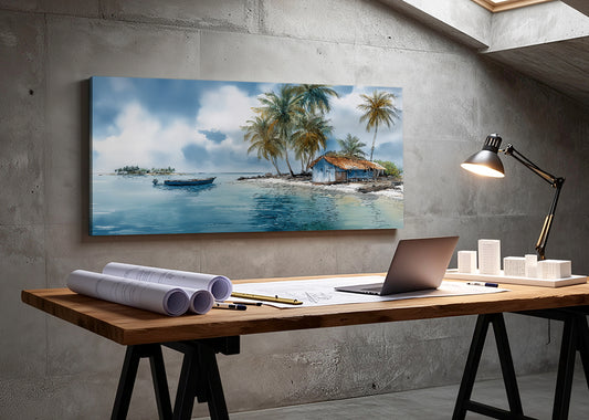 Tropical Island Panoramic Canvas Wall Art – AI PRINT LAB