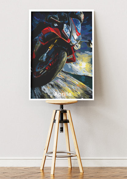 Aprilia Superbike Racing Wall Art Poster & Canvas – High-Speed Motorcycle Artwork