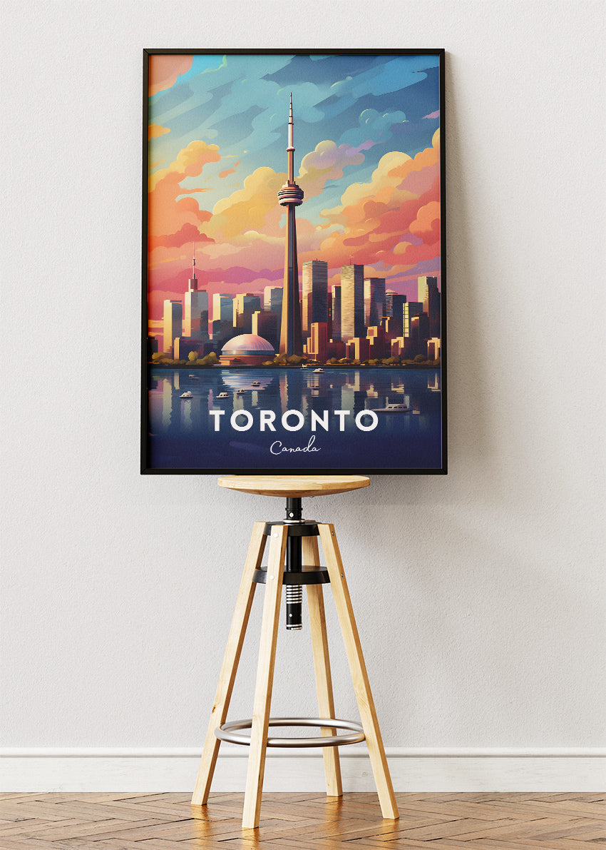 Toronto Canada Skyline Poster & Canvas Print – CN Tower Cityscape Wall Art