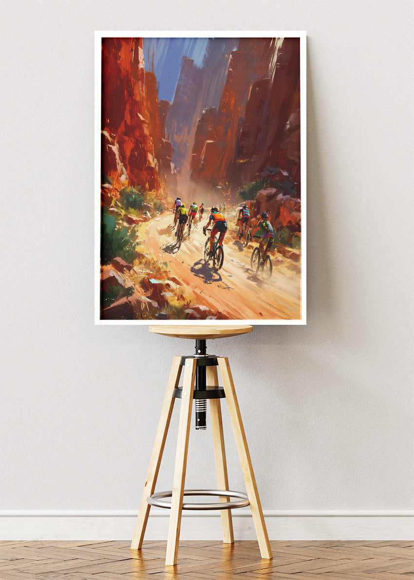 Canyon Cycling Art Print & Canvas – Dynamic Group Cycling Wall Art