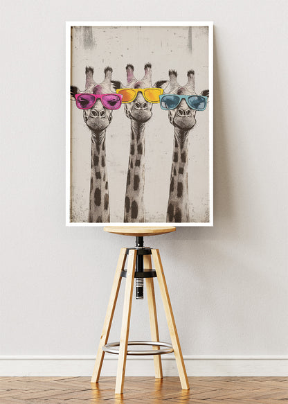 Cool Giraffes Pop Art Canvas & Poster Print – AI PRINT LAB