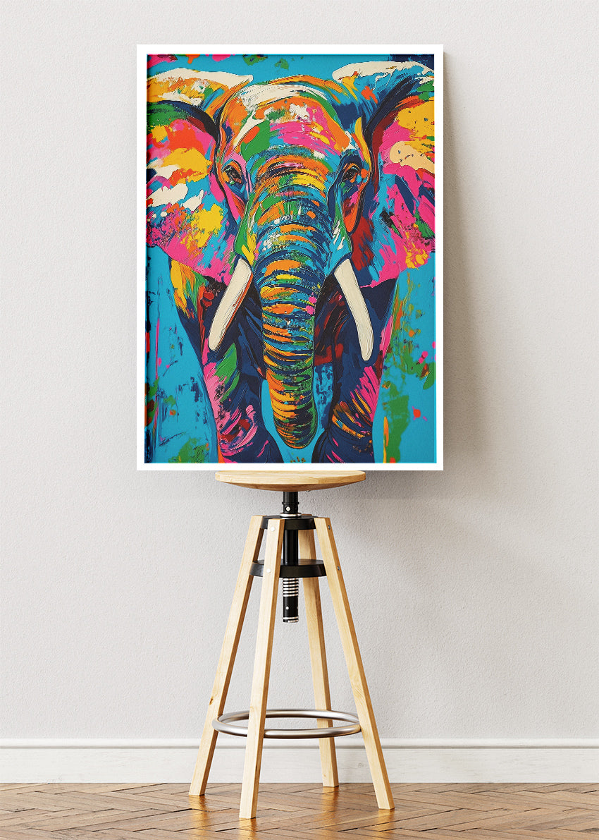 Colorful Elephant Pop Art Canvas & Poster Print – AI PRINT LAB
