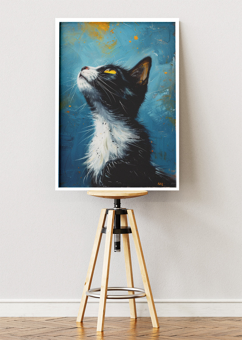 Elegant Tuxedo Cat Art Canvas & Poster Print – AI PRINT LAB