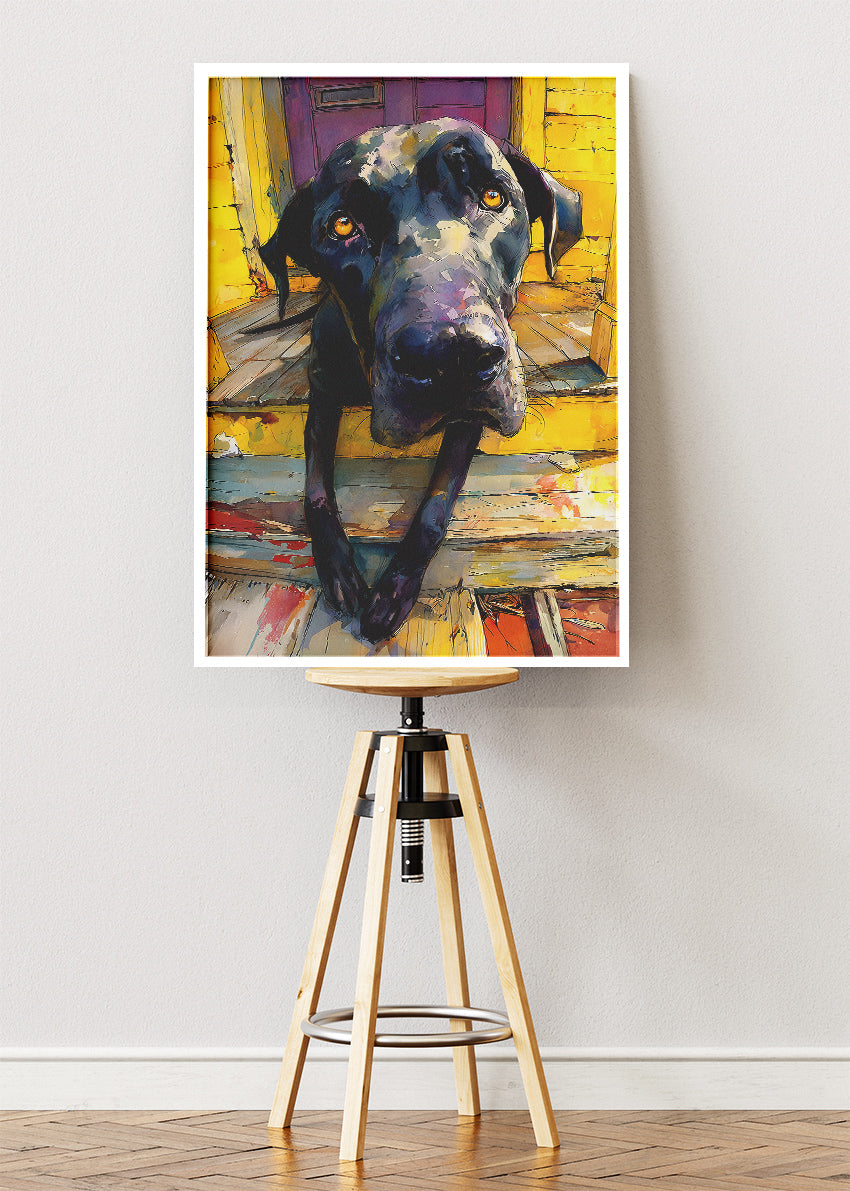 Expressive Black Labrador Canvas Print & Poster – Modern Dog Wall Art – AI PRINT LAB