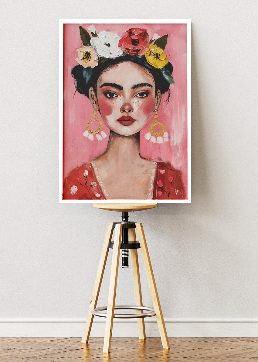 Blush Floral Portrait Canvas & Poster Print – AI PRINT LAB