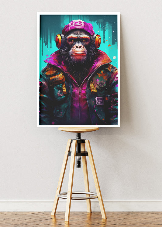 Streetwear Gorilla Canvas Print & Poster – Urban Monkey Headphones Wall Art – AI PRINT LAB