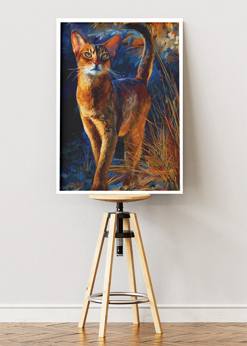 Elegant Abyssinian Cat Canvas Print & Poster – Artistic Cat Portrait Wall Art – AI PRINT LAB