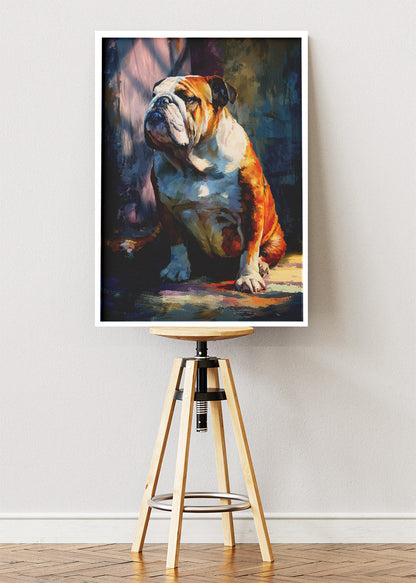 English Bulldog Portrait Canvas Print & Poster – Artistic Bulldog Wall Art – AI PRINT LAB