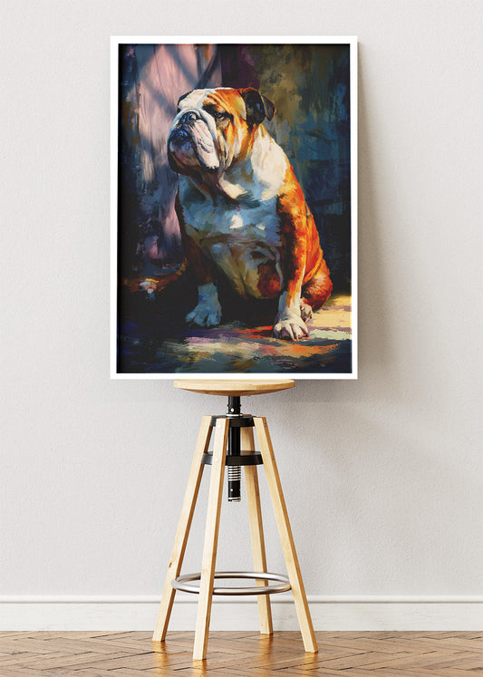 English Bulldog Portrait Canvas Print & Poster – Artistic Bulldog Wall Art – AI PRINT LAB