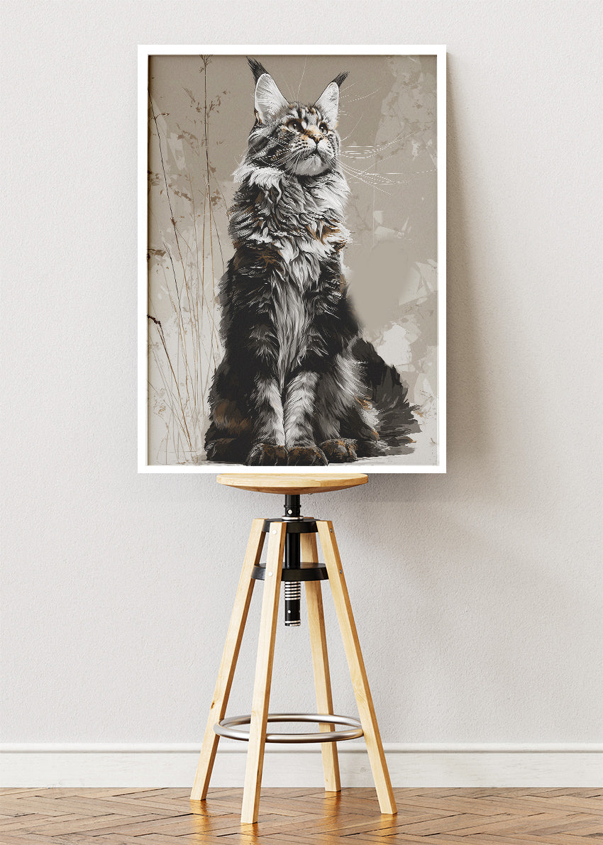 Majestic Maine Coon Cat Canvas Print & Poster – Elegant Feline Wall Art – AI PRINT LAB