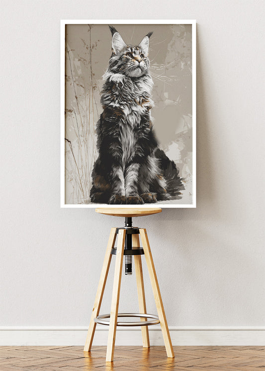 Majestic Maine Coon Cat Canvas Print & Poster – Elegant Feline Wall Art – AI PRINT LAB
