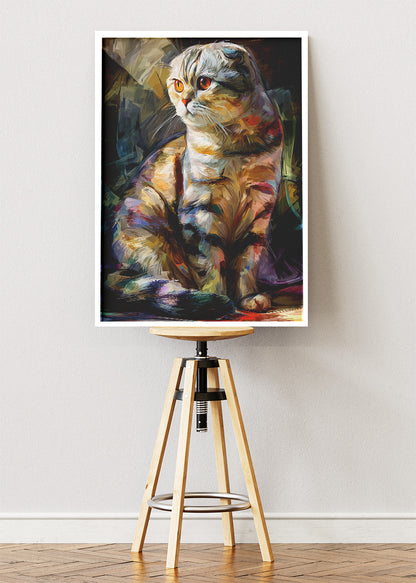 Abstract Colorful Cat Canvas Print & Poster – Modern Artistic Feline Wall Art – AI PRINT LAB