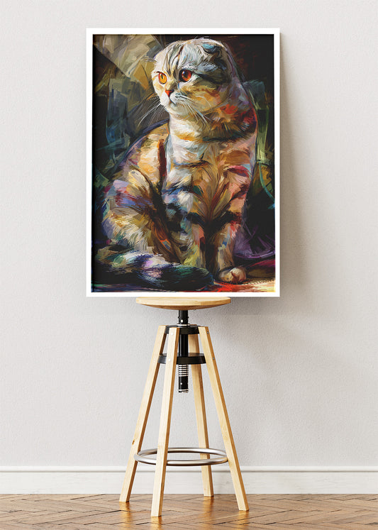 Abstract Colorful Cat Canvas Print & Poster – Modern Artistic Feline Wall Art – AI PRINT LAB