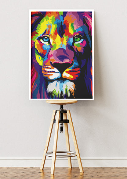 Colorful Lion Pop Art Canvas Print & Poster – Vibrant Wildlife Wall Art – AI PRINT LAB