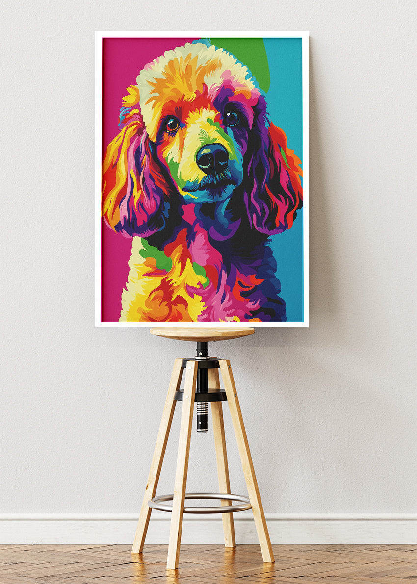 Colorful Poodle Pop Art Canvas Print & Poster – Vibrant Dog Wall Art – AI PRINT LAB
