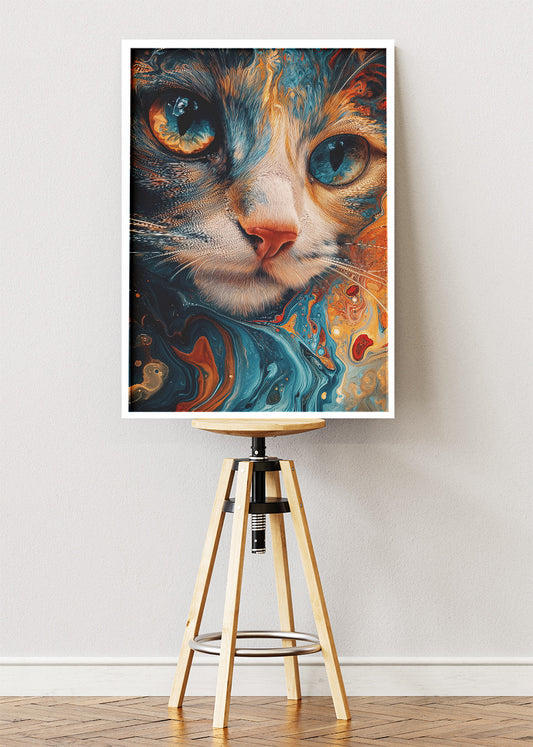 Abstract Fluid Cat Canvas Print & Poster – Artistic Pet Wall Art – AI PRINT LAB