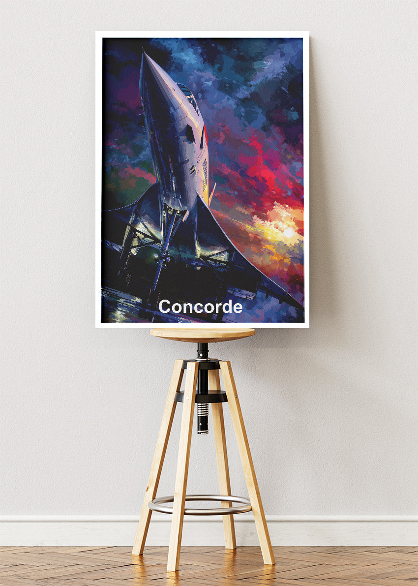 Concorde Supersonic Jet Poster & Canvas Print – Dramatic Aviation Art – Aiprintlab
