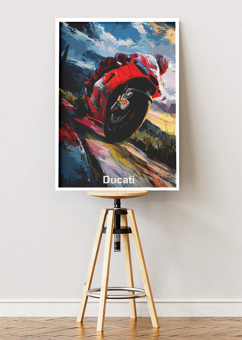 Ducati Superbike Performance Wall Art Poster & Canvas
