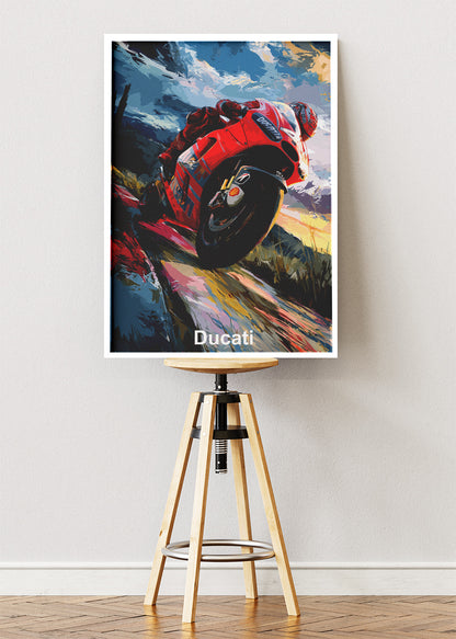 Ducati Superbike Performance Wall Art Poster & Canvas