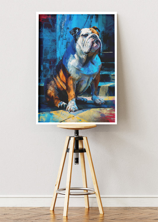 Bulldog Canvas Print & Poster – Modern Artistic Dog Wall Art – AI PRINT LAB