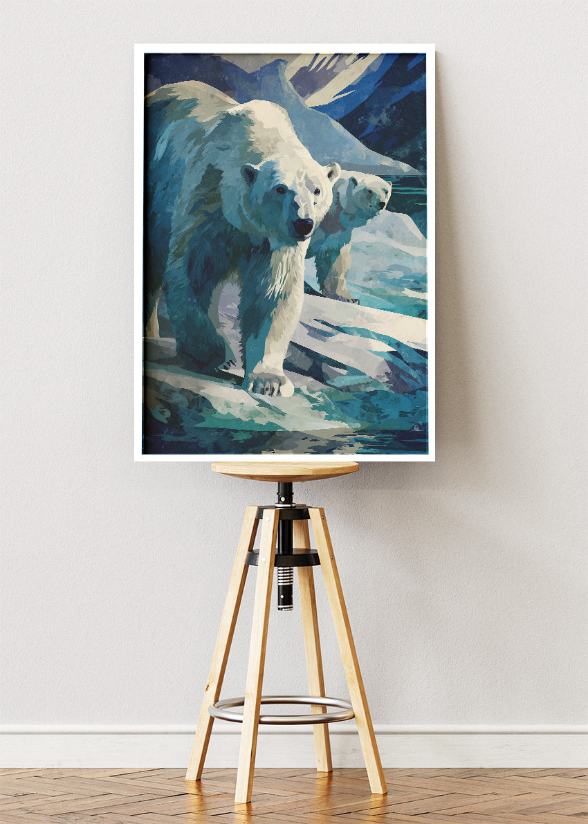 Polar Bear Canvas Print & Poster – Arctic Wildlife Wall Art – AI PRINT LAB