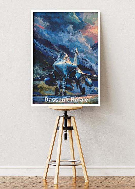 Dassault Rafale Fighter Jet Poster & Canvas Print – Stormy Aviation Art – Aiprintlab