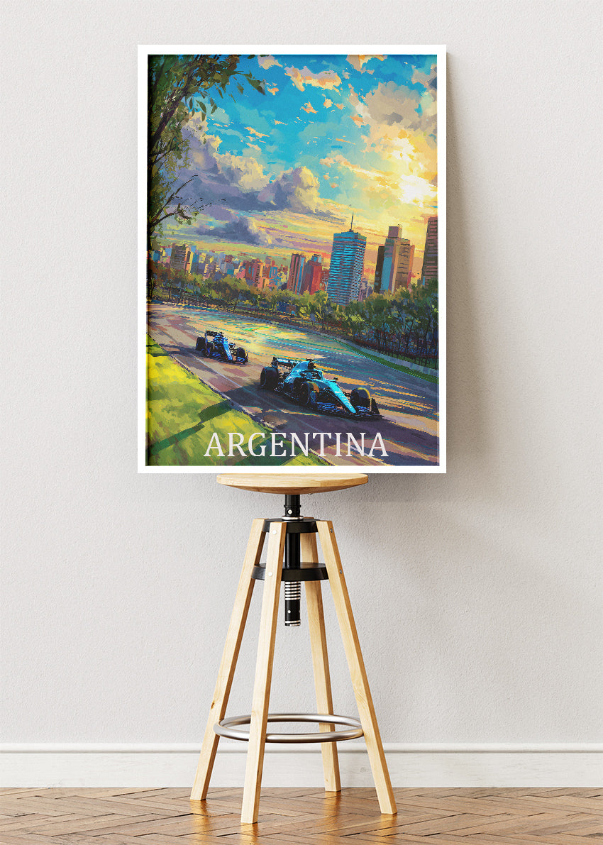 Argentina Formula Racing Landscape Poster & Canvas Print | Scenic Motorsport Wall Art