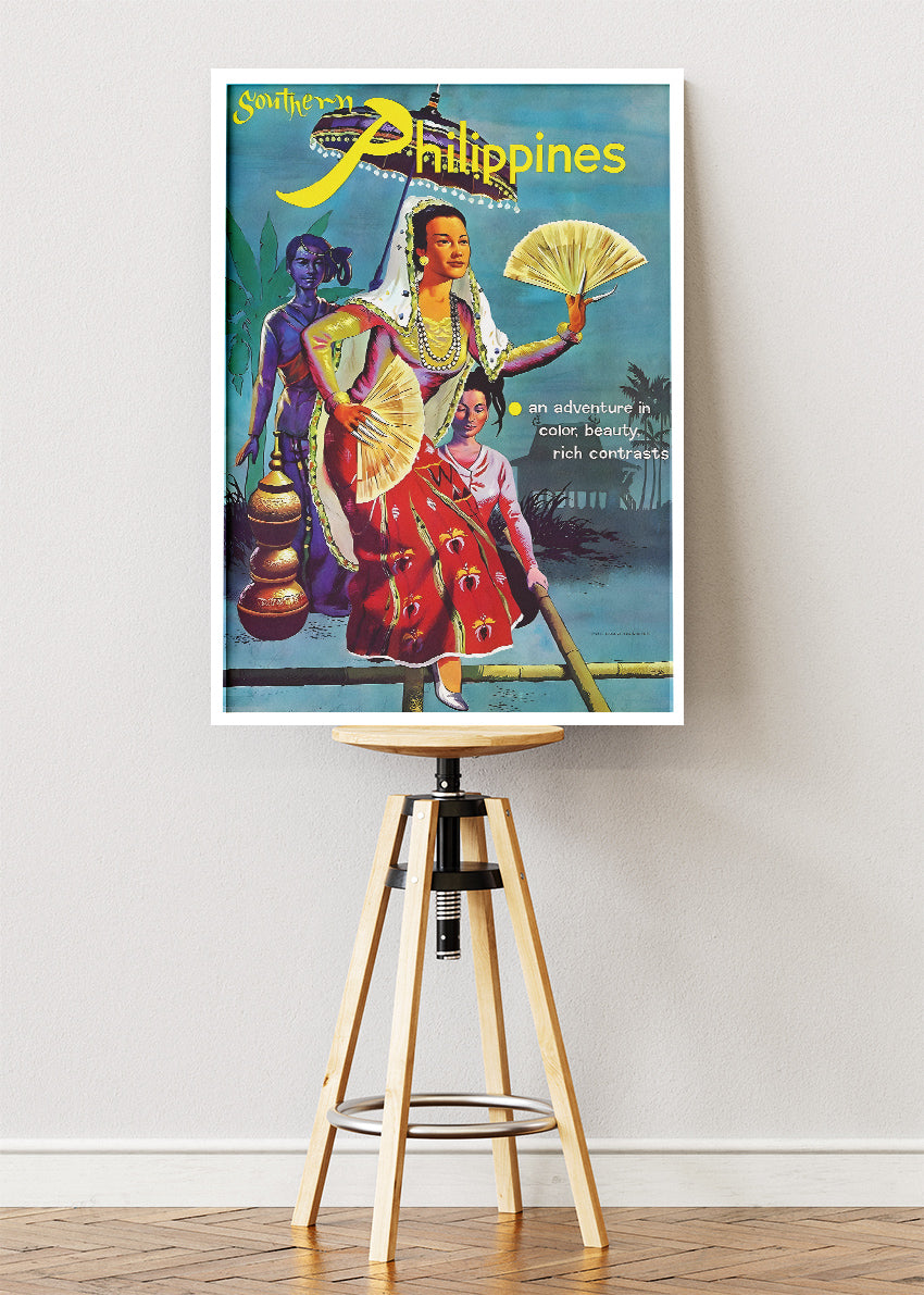 Southern Philippines Vintage Poster & Canvas Print – Retro Cultural Travel Art