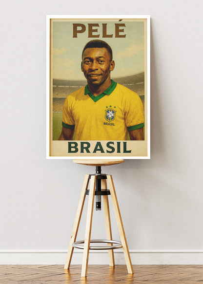 Pele Brazil Football Wall Art | Legendary World Cup Icon Poster & Canvas