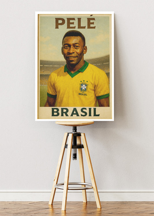 Pele Brazil Football Wall Art | Legendary World Cup Icon Poster & Canvas