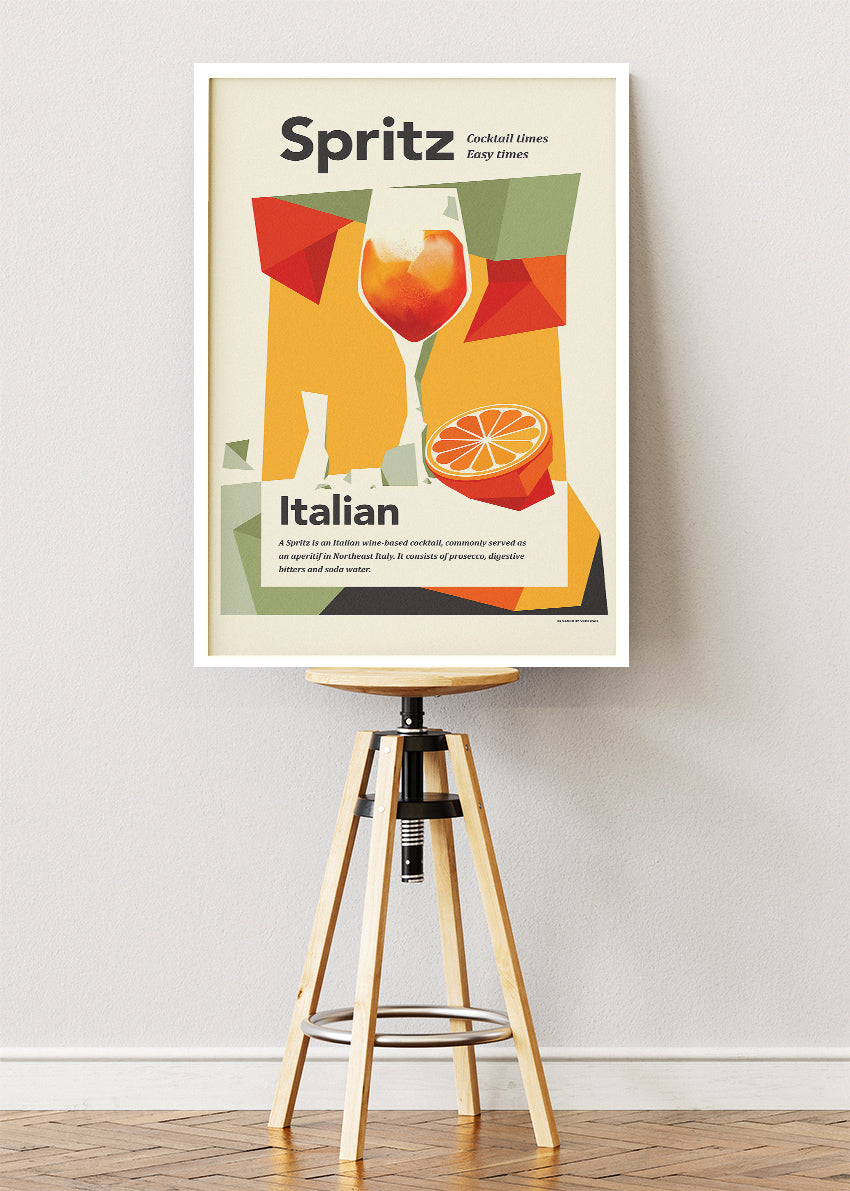 Italian Spritz Modern Poster & Canvas Print | Abstract Cocktail Wall Art