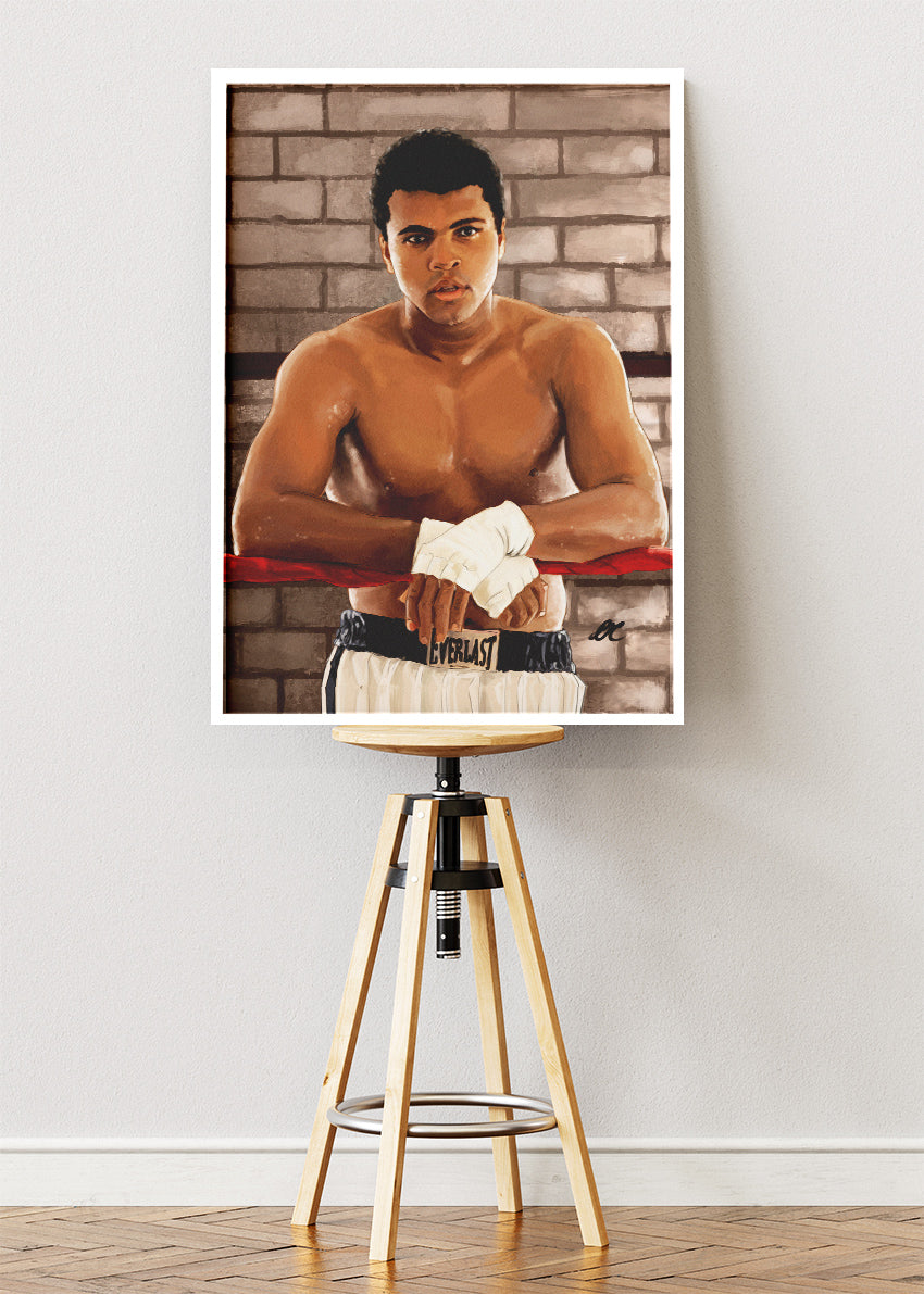Muhammad Ali Boxing Legend Portrait Poster & Canvas Art Print – Iconic Strength Wall Art