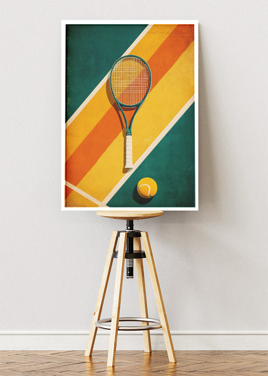 Vintage Tennis Racket Wall Art Poster & Canvas Print – Retro Sports Decor