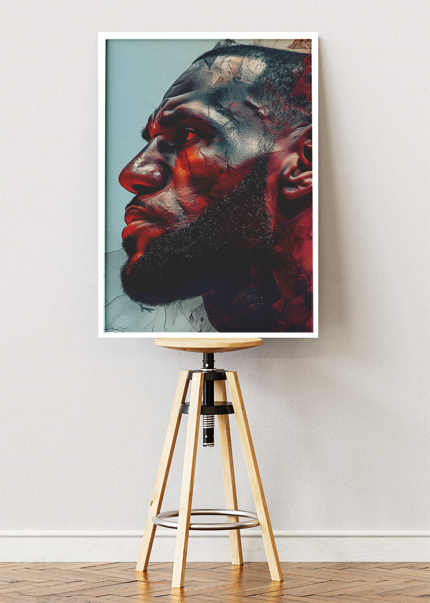 LeBron James Profile Art Print & Canvas – Powerful NBA Portrait Wall Art