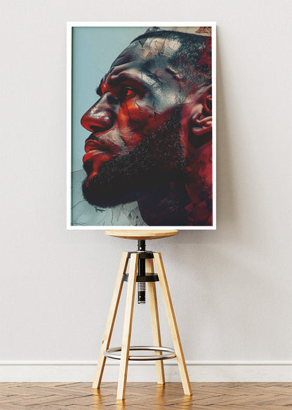 LeBron James Profile Art Print & Canvas – Powerful NBA Portrait Wall Art
