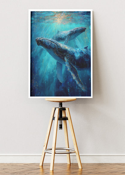Whale Canvas Print & Poster – Ocean Wall Art – Underwater Marine Decor – AI PRINT LAB