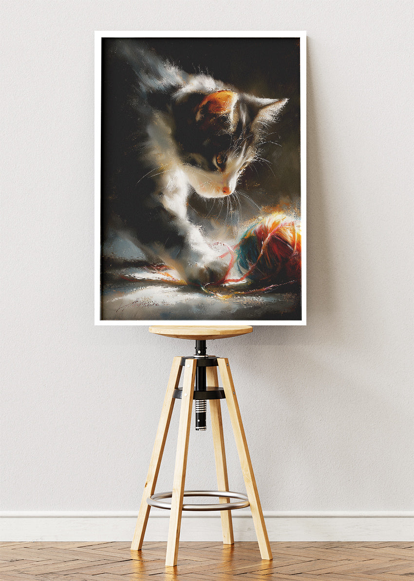 Playful Kitten Canvas Print & Poster – Artistic Cat Wall Art – Cozy Home Decor – AI PRINT LAB