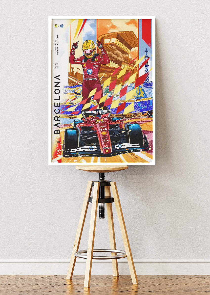 Barcelona Formula One Victory Poster & Canvas | Spanish Grand Prix Motorsport Wall Art