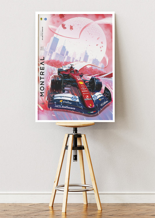 Montreal Formula 1 Race Poster Canvas Print – Ferrari F1 Car Wall Art – AI PRINT LAB
