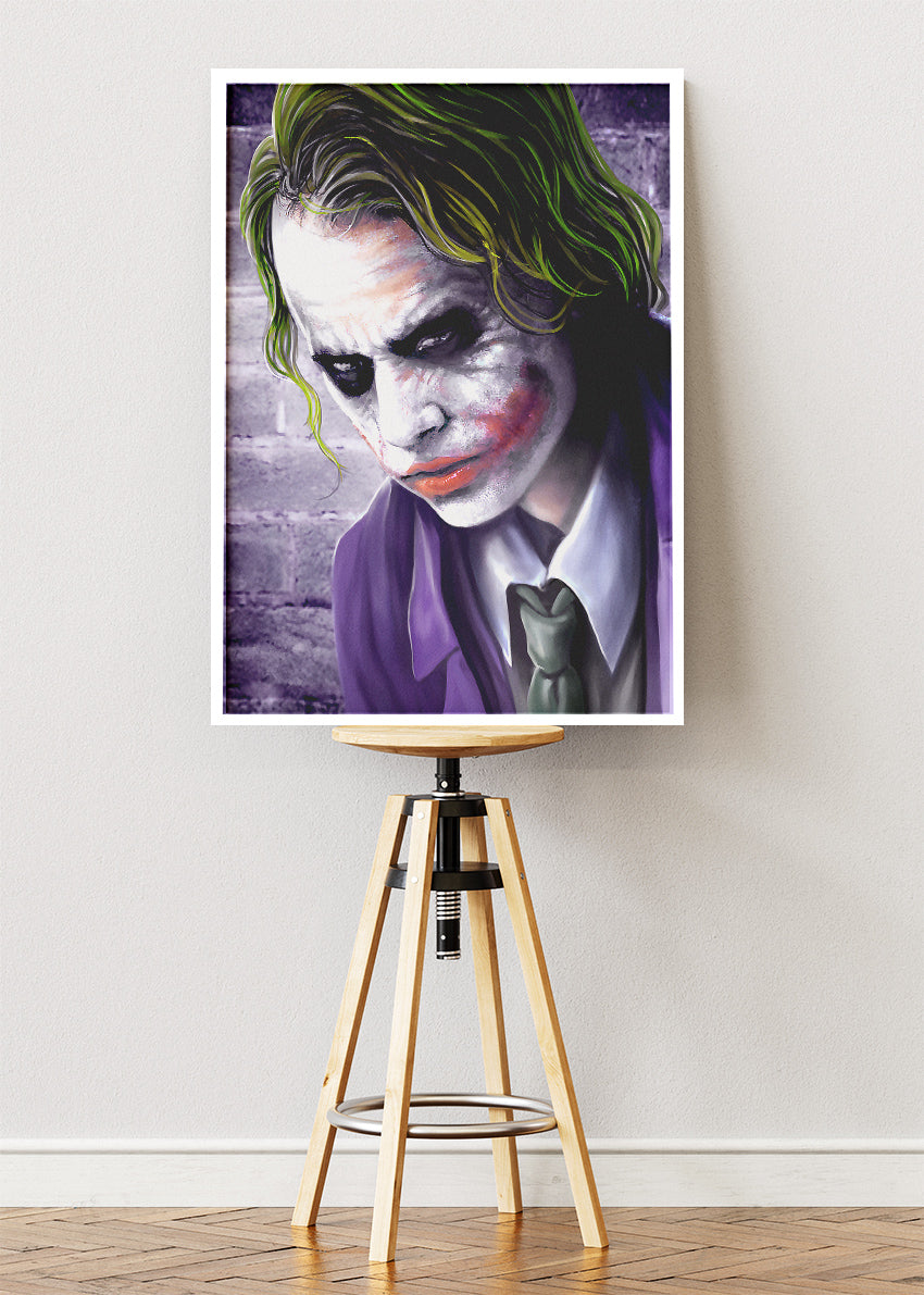 Joker – Dark Psychological Portrait Canvas & Poster Print – AI PRINT LAB