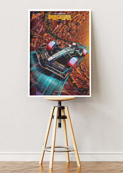 Barcelona Grand Prix Formula 1 Poster Canvas Print – F1 Racing Wall Art – AI PRINT LAB