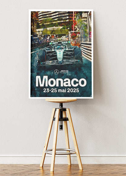 Monaco Grand Prix Formula 1 Poster Canvas Print – F1 Street Circuit Wall Art – AI PRINT LAB