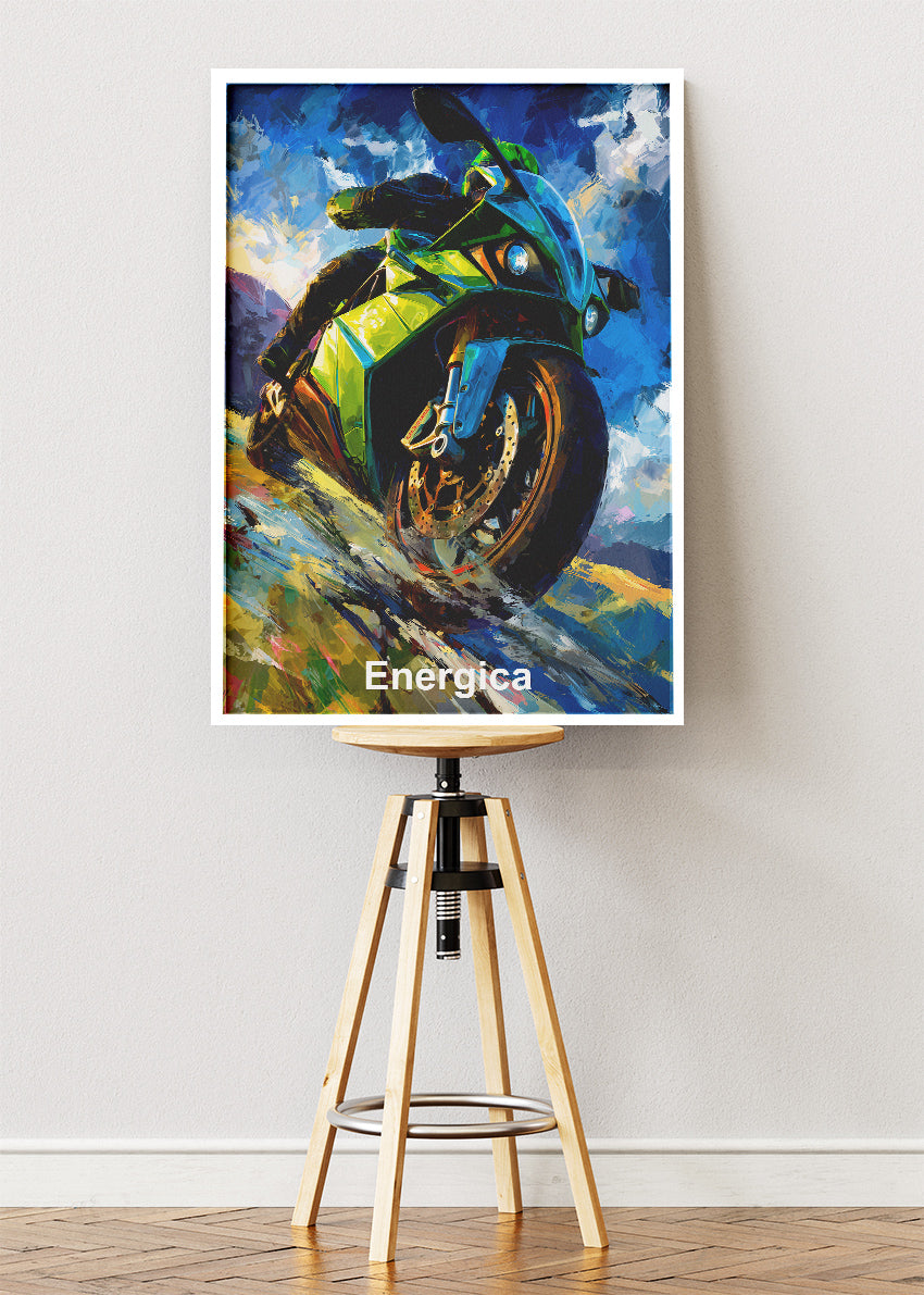Energica Electric Superbike Dynamic Motion Wall Art Poster & Canvas